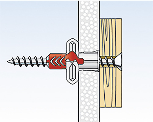 Ilustrácia upevnenia hmoždinky v stene