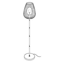 Stojacia lampa s kovovým lamelovým tienidlom a žiarovkou
