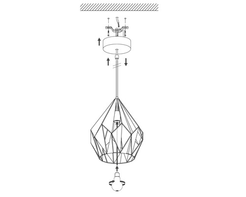 Návod na inštaláciu geometrického závesného svietidla.