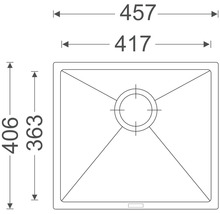 Granitový drez Sinks Frame 457 Metalblack