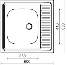 Nerezový drez Sinks CLP-D 600M 0,5 mm matný-thumb-1