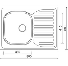 Nerezový drez Sinks CLP-D 800M 0,5 mm ľavý matný-thumb-1