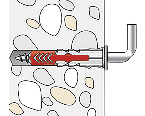 Ilustrácia hmoždinky v stene s hákom