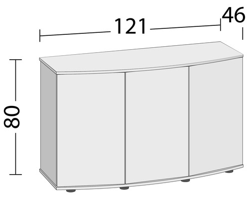 Skrinka pod akvárium s rozmermi 121x80x46 cm