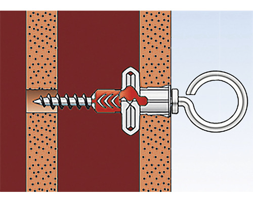 Ilustrácia hmoždinky so skrutkou a hákom v stene