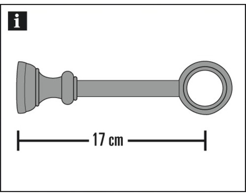 Držiak záclonovej tyče, 17 cm