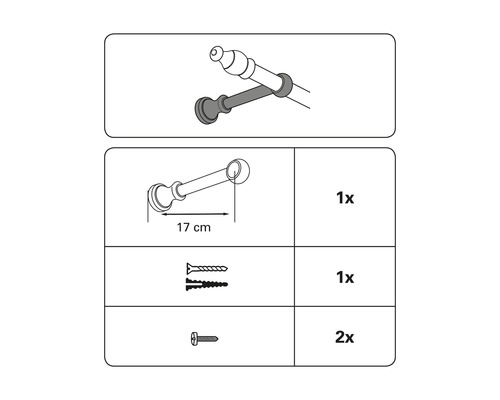 Montážny návod pre záclonovú tyč so skrutkami