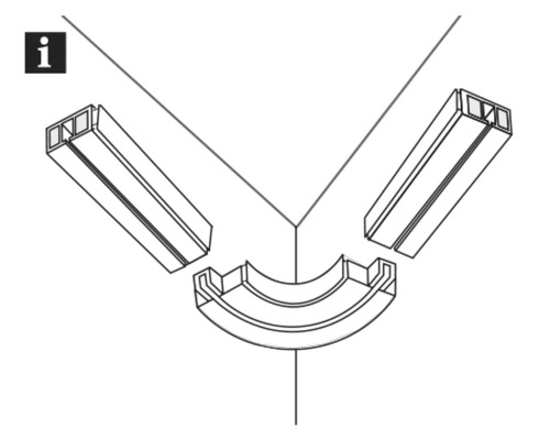 Obrázok rohového spoja odkvapu