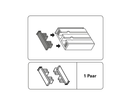 Schéma koncovky pre terasový systém, jeden pár