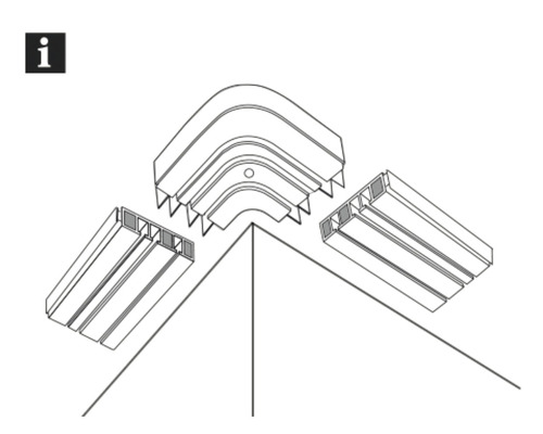Ilustrácia rohového profilu na montáž na stenu