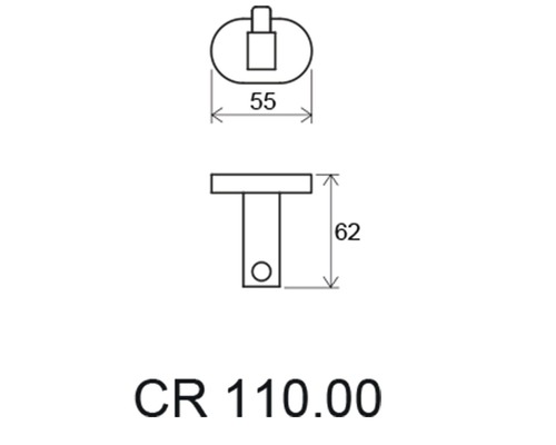 Technický výkres CR 110.00 s rozmermi v milimetroch