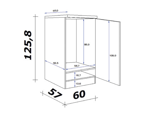 Obrázok skrine s rozmermi