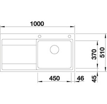 Nerezový drez Blanco DIVON II 5 S-IF 510 x 1000 mm nehrdzavejúca oceľ hodvábny lesk 521660