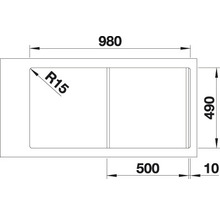 Nerezový drez Blanco DIVON II 5 S-IF 510 x 1000 mm nehrdzavejúca oceľ hodvábny lesk 521660
