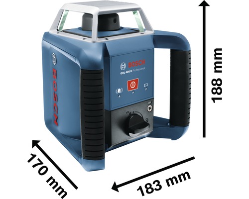 Logo Bosch Rotačný laser GRL 400 H Professional s rozmermi