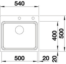 Nerezový drez Blanco ETAGON 500-IF/A 500 x 540 mm ušľachtilá oceľ 521748