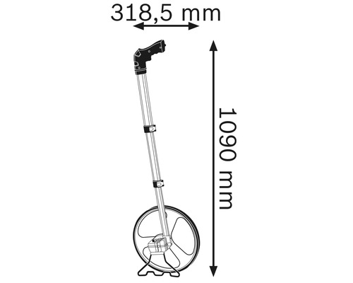Obrázok meracieho kolieska s rozmermi.