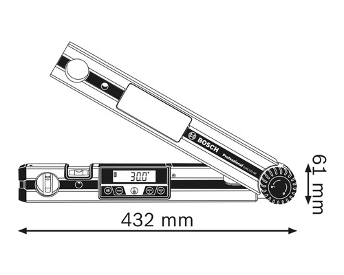 Logo Bosch digitálny uhlomer rozmery