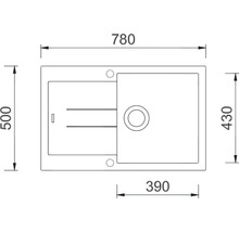 Granitový drez Sinks Amanda 780 Metalblack