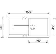 Granitový drez Sinks Amanda 990 Metalblack
