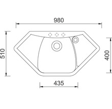 Granitový drez Sinks Naiky 980 Granblack