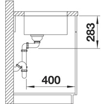 Nerezový drez Blanco SUPRA 340-U 430 x 370 mm kefovaná nehrdzavejúca oceľ 518199
