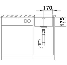 Nerezový drez Blanco SUPRA 340-U 430 x 370 mm kefovaná nehrdzavejúca oceľ 518199