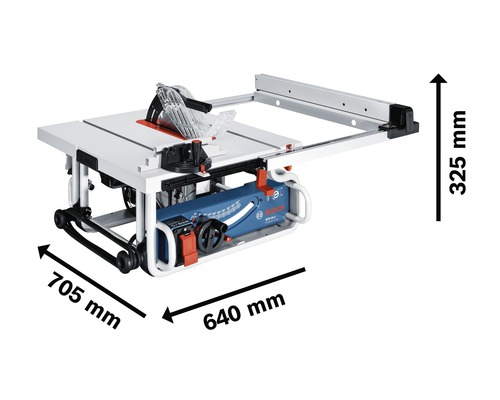 Pílový stôl Bosch s rozmermi 705 mm x 640 mm x 325 mm