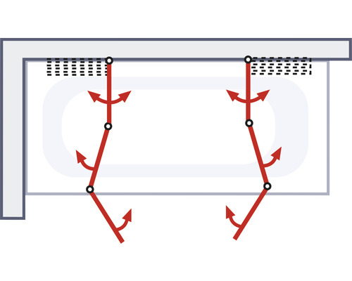Ilustrácia nastaviteľného zavesenia zrkadlovej skrinky