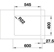 Nerezový drez Blanco ANDANO 340/180-U 440 x 585 mm ušľachtilá oceľ 522977
