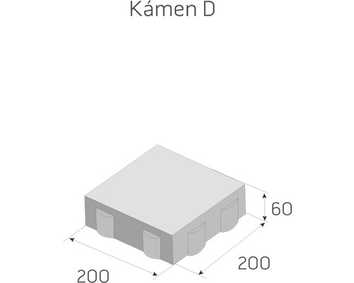 Dlažobný kameň Kámen D s rozmermi