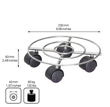 Kovový vozík pod kvetináč s maximálnou nosnosťou 60 kilogramov