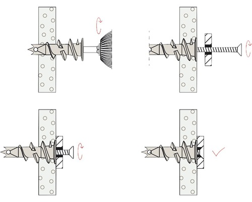 Návod na inštaláciu hmoždinky do sadrokartónu v štyroch krokoch