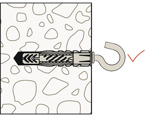 Hmoždinka s hákom v stene