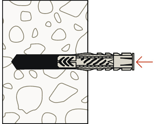 Hmoždinka v betónovej stene