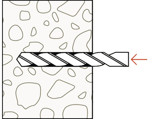 Ilustrácia vŕtačky vŕtajúcej do betónovej steny