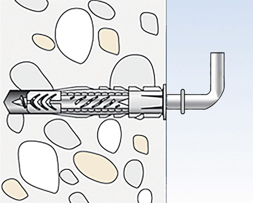Ilustrácia upevnenia hmoždinky v stene