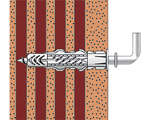 Upevnenie uholníka hmoždinkou v stene