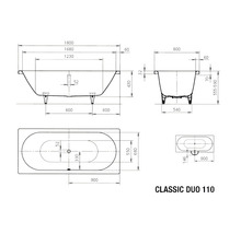 Vaňa Kaldewei Classic Duo 110 180x80 cm 291030000001