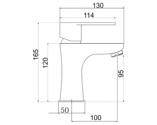 Technický nákres armatúry s rozmermi