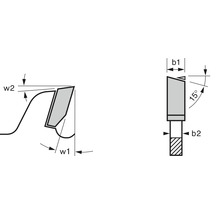 Technický nákres drážkovacej frézy s rozmermi