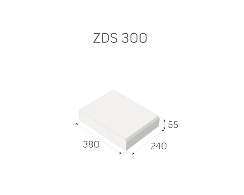 ZDS 300 dlažobný kameň s rozmermi 380 x 240 x 55 mm