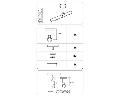 Montážny návod pre systém záclonovej tyče