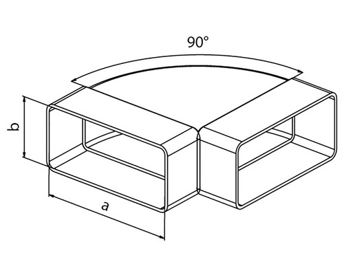 Ilustrácia 90-stupňovej tvarovky potrubia