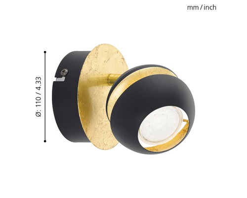 Nástenné svietidlo, otočné, priemer 110 milimetrov