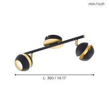 Stropné svietidlo s dvoma svetlami, dĺžka 360 mm