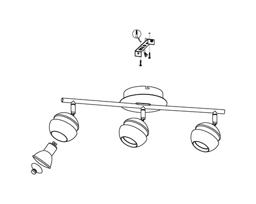Návod na inštaláciu stropného svietidla s tromi reflektormi