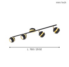 LED stropné bodové svietidlo Eglo 95485 Nocito GU10 4x3,3W 960lm 3000K čierna/zlatá-thumb-2