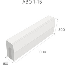 Obrubník s rozmermi 150 x 300 x 1000 milimetrov