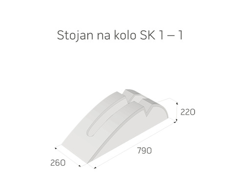 Stojan na bicykel s rozmermi 790 x 260 x 220 milimetrov